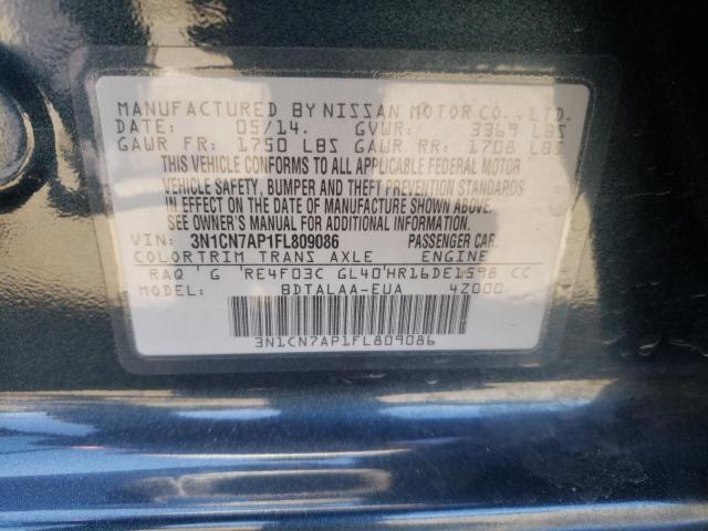 Photo 10 from auction – 2015 NISSAN VERSA S with VIN 3N1CN7AP1FL809086