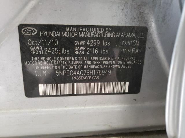 Photo 10 from auction – 2011 HYUNDAI SONATA SE with VIN 5NPEC4AC7BH176949