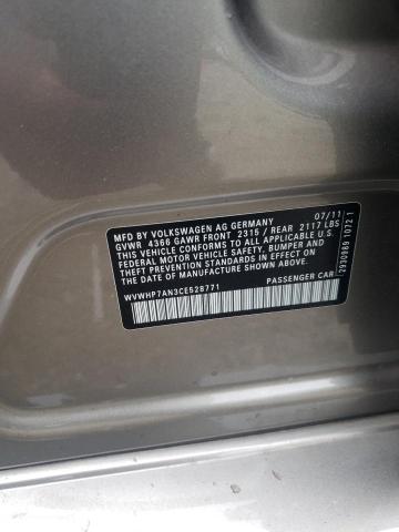 Photo 10 from auction – 2012 VOLKSWAGEN CC LUXURY with VIN WVWHP7AN3CE528771