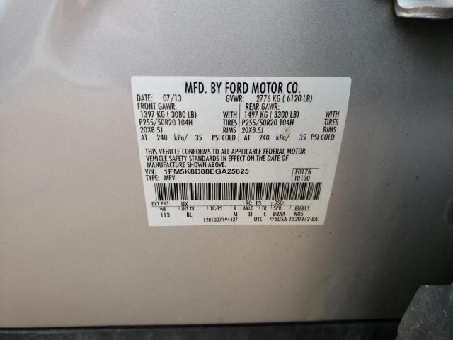 Photo 10 from auction – 2014 FORD EXPLORER X with VIN 1FM5K8D88EGA25625
