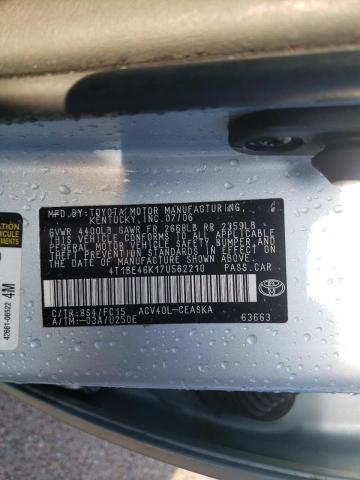 Photo 10 from auction – 2007 TOYOTA CAMRY CE with VIN 4T1BE46K17U562210