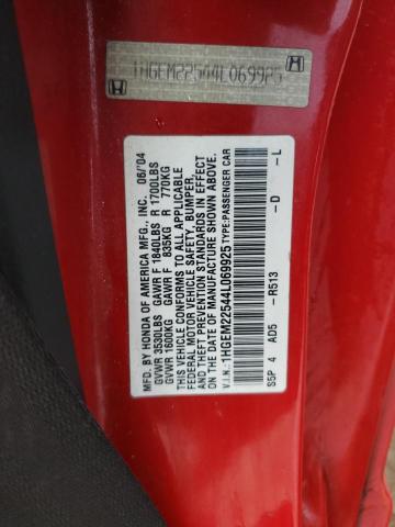 Photo 10 from auction – 2004 HONDA CIVIC LX with VIN 1HGEM22544L069925