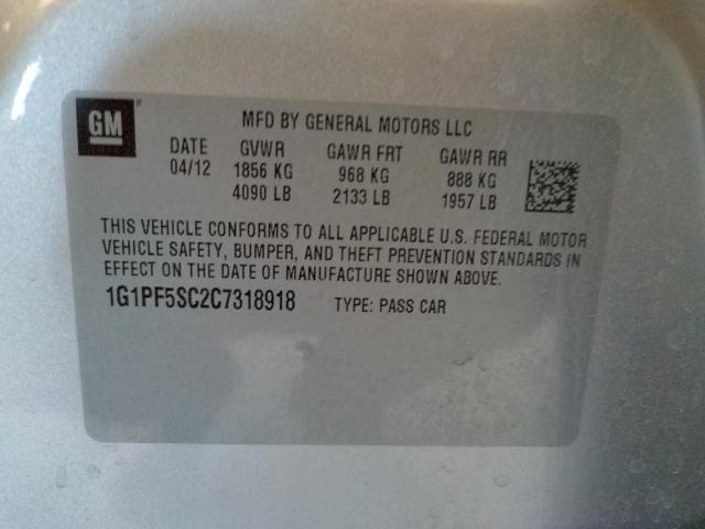 Photo 10 from auction – 2012 CHEVROLET CRUZE LT with VIN 1G1PF5SC2C7318918