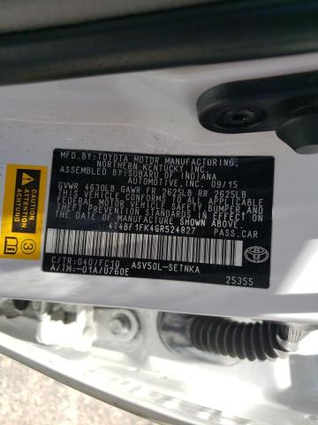 Photo 10 from auction – 2016 TOYOTA CAMRY LE with VIN 4T4BF1FK4GR524827