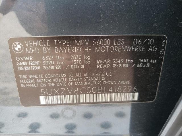 Photo 10 from auction – 2011 BMW X5 XDRIVE5 with VIN 5UXZV8C50BL418296