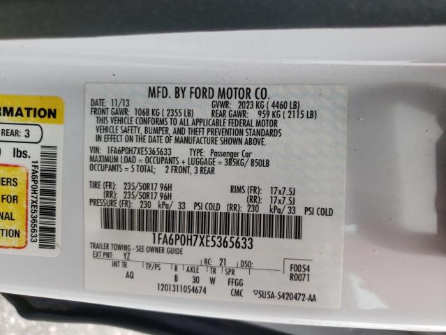Photo 10 from auction – 2014 FORD FUSION SE with VIN 1FA6P0H7XE5365633