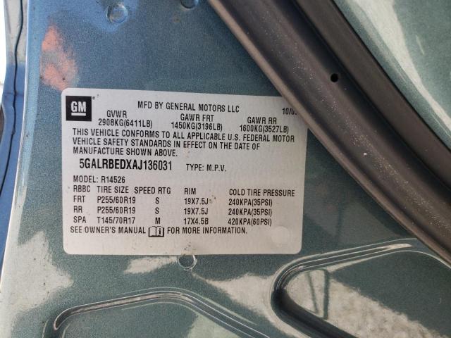 Photo 10 from auction – 2010 BUICK ENCLAVE CX with VIN 5GALRBEDXAJ136031