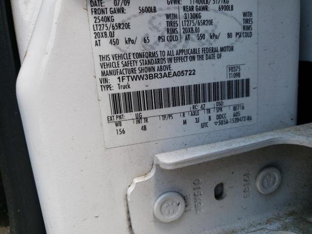 Photo 10 from auction – 2010 FORD F350 SUPER with VIN 1FTWW3BR3AEA05722