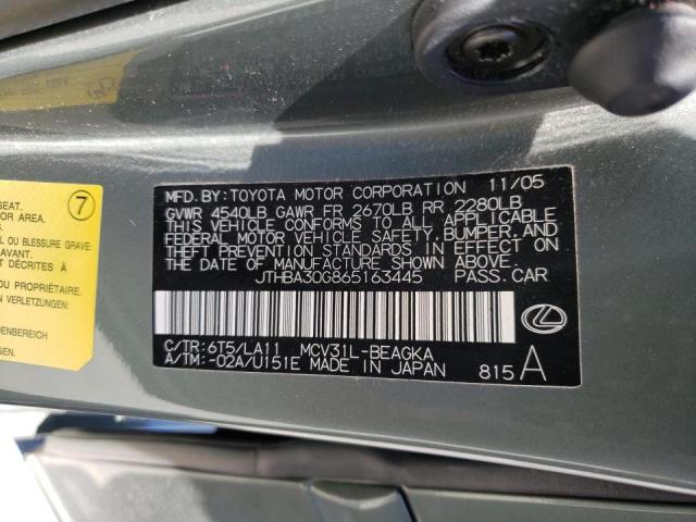 Photo 10 from auction – 2006 LEXUS ES 330 with VIN JTHBA30G865163445