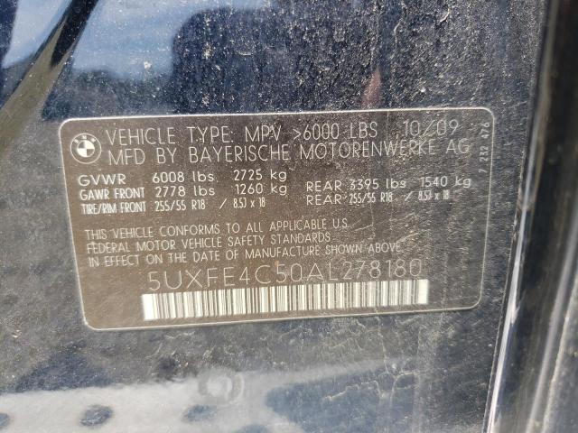 Photo 10 from auction – 2010 BMW X5 XDRIVE3 with VIN 5UXFE4C50AL278180