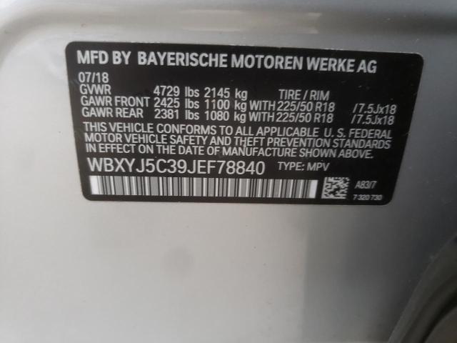 Photo 10 from auction – 2018 BMW X2 XDRIVE2 with VIN WBXYJ5C39JEF78840