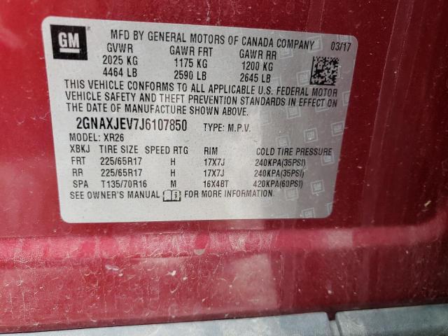 Photo 10 from auction – 2018 CHEVROLET EQUINOX LT with VIN 2GNAXJEV7J6107850