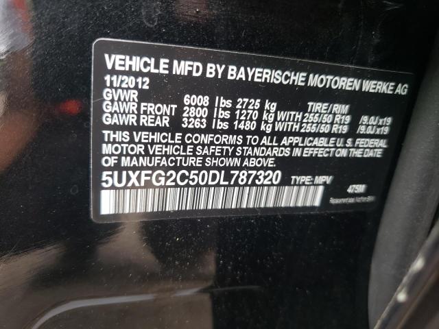 Photo 10 from auction – 2013 BMW X6 XDRIVE3 with VIN 5UXFG2C50DL787320