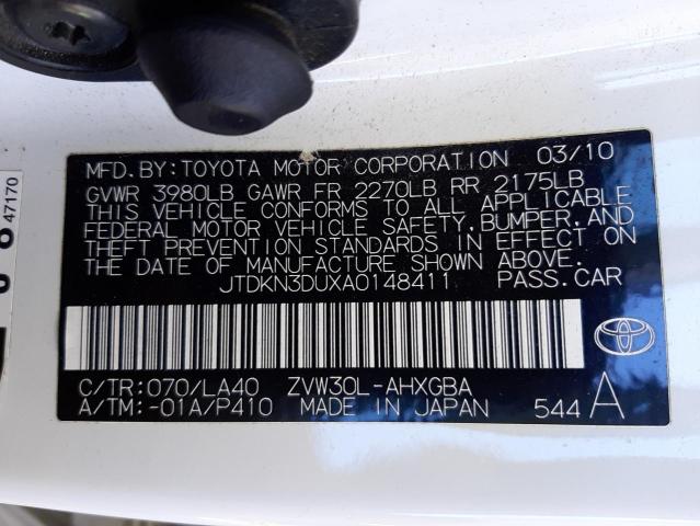 Photo 10 from auction – 2010 TOYOTA PRIUS with VIN JTDKN3DUXA0148411