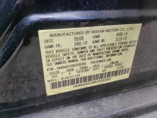 Photo 10 from auction – 2008 NISSAN MAXIMA SE with VIN 1N4BA41E68C838380