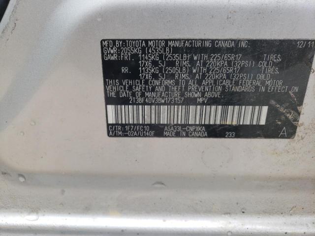 Photo 10 from auction – 2011 TOYOTA RAV4 with VIN 2T3BF4DV3BW173157