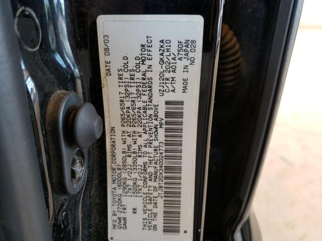 Photo 10 from auction – 2004 LEXUS GX 470 with VIN JTJBT20X340024773