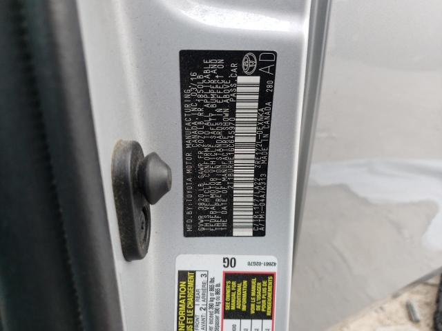 Photo 10 from auction – 2016 TOYOTA COROLLA L with VIN 2T1BURHE1GC645970