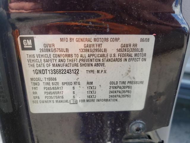 Photo 10 from auction – 2008 CHEVROLET TRAILBLAZE with VIN 1GNDT13S682243122