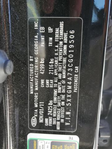 Photo 10 from auction – 2012 KIA OPTIMA LX with VIN 5XXGM4A73CG019506