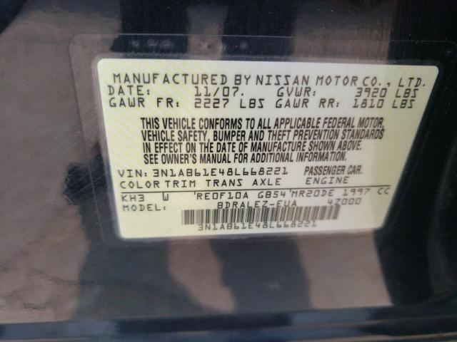 Photo 10 from auction – 2008 NISSAN SENTRA 2.0 with VIN 3N1AB61E48L668221