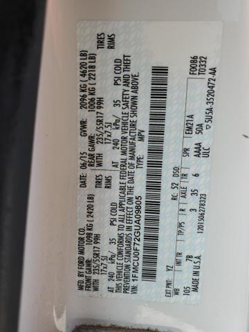 Photo 10 from auction – 2016 FORD ESCAPE S with VIN 1FMCU0F72GUA09805