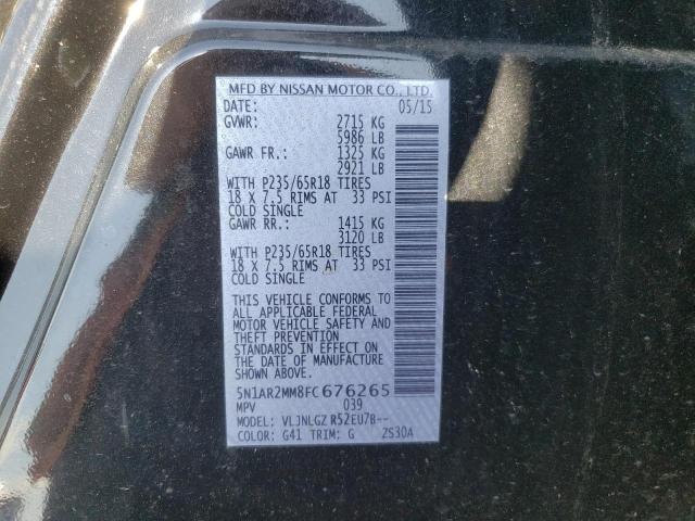 Photo 10 from auction – 2015 NISSAN PATHFINDER with VIN 5N1AR2MM8FC676265