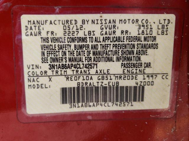Photo 10 from auction – 2012 NISSAN SENTRA 2.0 with VIN 3N1AB6AP4CL742571