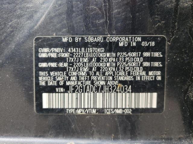 Photo 10 from auction – 2018 SUBARU CROSSTREK with VIN JF2GTADC7JH324034