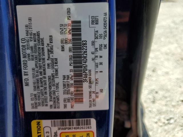 Photo 10 from auction – 2013 FORD FUSION SE with VIN 3FA6P0H74DR262283