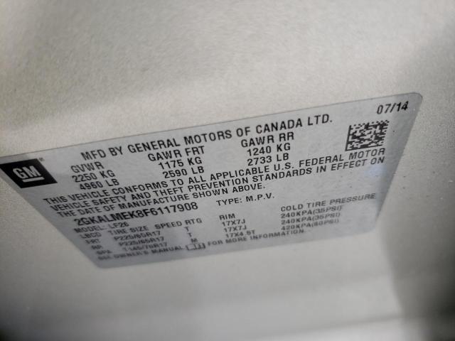 Photo 10 from auction – 2015 GMC TERRAIN SL with VIN 2GKALMEK8F6117908