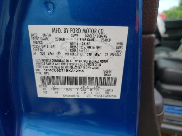 Photo 10 from auction – 2011 FORD ESCAPE XLT with VIN 1FMCU9D71BKA12965