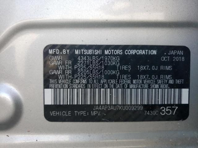 Photo 10 from auction – 2019 MITSUBISHI OUTLANDER with VIN JA4AP3AU7KU009299