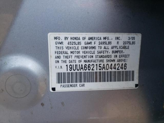 Photo 10 from auction – 2005 ACURA TL with VIN 19UUA66215A044246