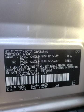 Photo 10 from auction – 2022 TOYOTA VENZA LE with VIN JTEAAAAH1NJ087965