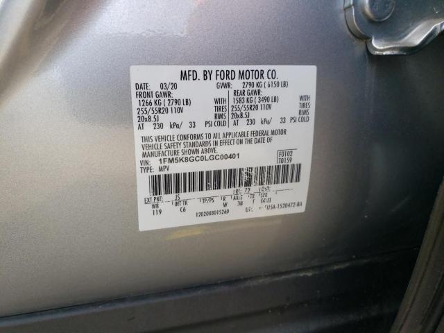 Photo 10 from auction – 2020 FORD EXPLORER S with VIN 1FM5K8GC0LGC00401