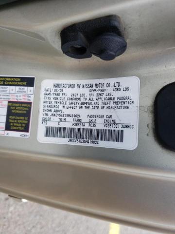 Photo 10 from auction – 2005 INFINITI G35 with VIN JNKCV54E35M419024