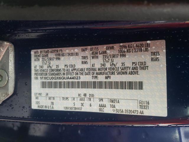Photo 10 from auction – 2016 FORD ESCAPE SE with VIN 1FMCU0GX6GUA44023