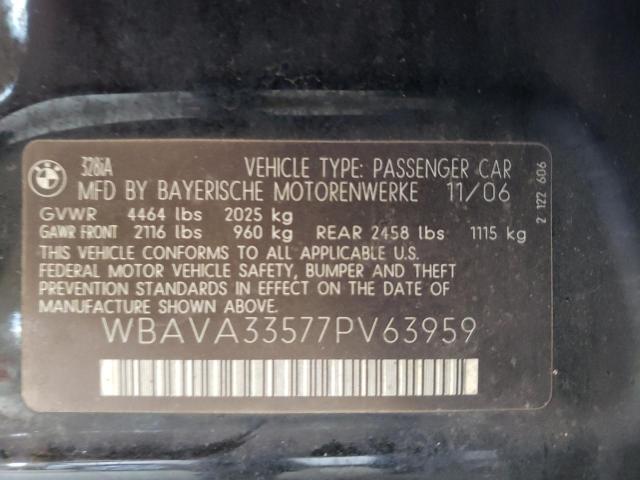 Photo 10 from auction – 2007 BMW 328 I with VIN WBAVA33577PV63959