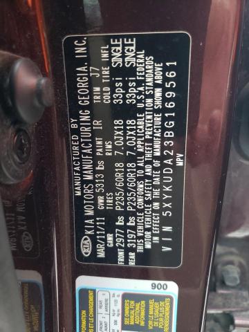Photo 10 from auction – 2011 KIA SORENTO EX with VIN 5XYKUDA23BG169561