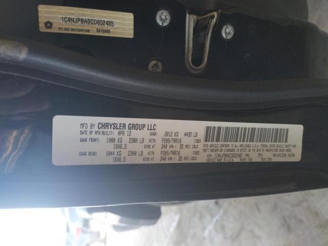 Photo 10 from auction – 2012 JEEP PATRIOT SP with VIN 1C4NJPBA0CD652485