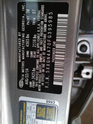Photo 10 from auction – 2015 KIA OPTIMA EX with VIN 5XXGN4A70FG395985