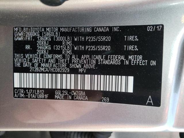 Photo 10 from auction – 2017 LEXUS RX 350 BAS with VIN 2T2BZMCA7HC082929