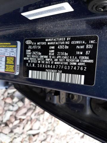 Photo 10 from auction – 2015 KIA OPTIMA EX with VIN 5XXGN4A77FG374762
