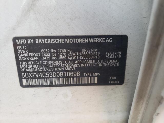 Photo 10 from auction – 2013 BMW X5 XDRIVE3 with VIN 5UXZV4C53D0B10698