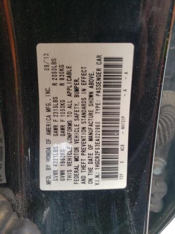 Photo 10 from auction – 2014 HONDA ACCORD SPO with VIN 1HGCR2F53EA020960