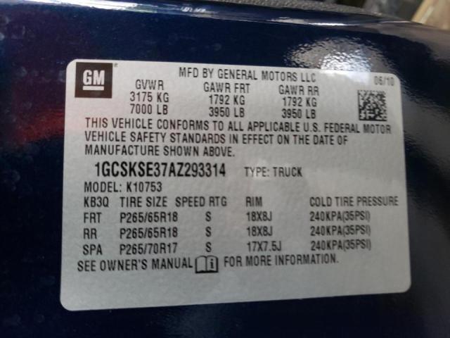 Photo 10 from auction – 2010 CHEVROLET SILVERADO with VIN 1GCSKSE37AZ293314