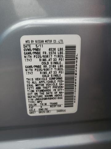 Photo 10 from auction – 2011 NISSAN ROGUE S with VIN JN8AS5MV6BW301684