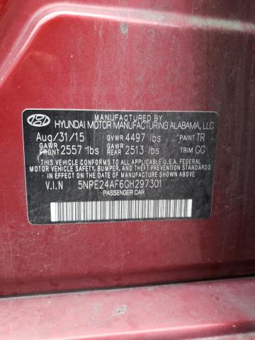 Photo 10 from auction – 2016 HYUNDAI SONATA SE with VIN 5NPE24AF6GH297301
