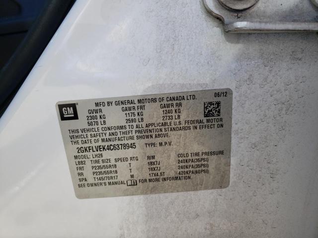 Photo 10 from auction – 2012 GMC TERRAIN SL with VIN 2GKFLVEK4C6378945